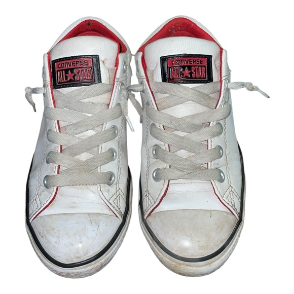 Kids White Converse Synthetic Leather Slip on No Tie Shoes Youth Size 5 - Picture 8 of 11